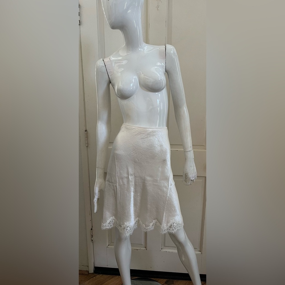 J.CREW NWT! Ivory Satin GWEN Short Silk w/ Lace Trim Sz XL
